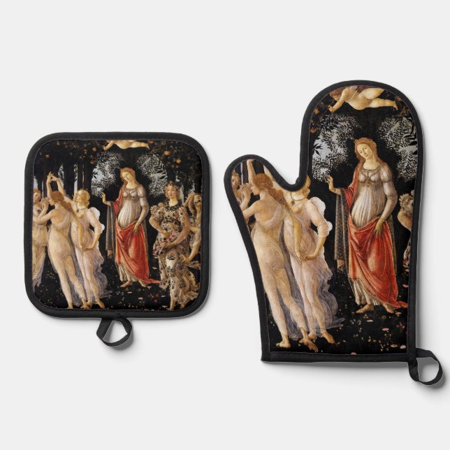 Sandro Botticelli - La Primavera Oven Mitt & Pot Holder Set (Front)