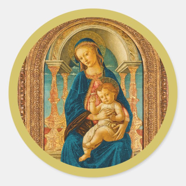 Sandro Botticelli Madonna and Child c 1470   Classic Round Sticker (Front)