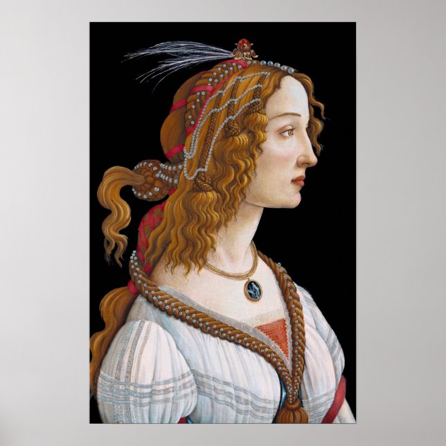 Sandro Botticelli - Portrait of Simonetta Vespucci Poster (Front)
