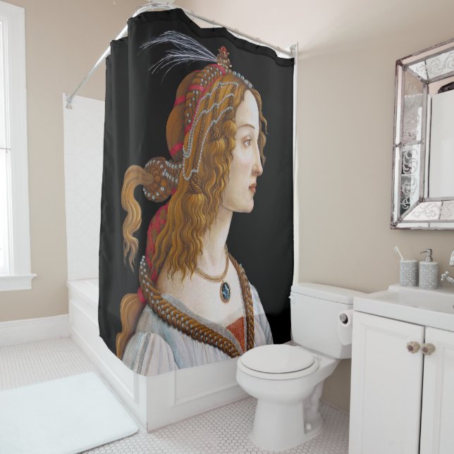 Sandro Botticelli - Portrait of Simonetta Vespucci Shower Curtain (In Situ)