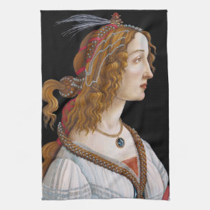 Sandro Botticelli - Portrait of Simonetta Vespucci Tea Towel