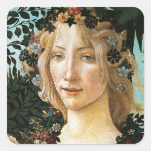 Sandro Botticelli "Primavera - Flora" Square Stick Sticker