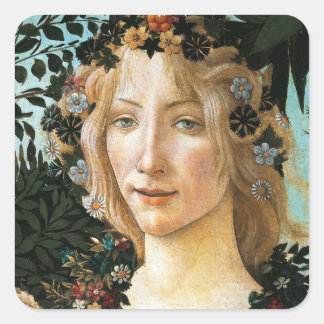 Sandro Botticelli "Primavera - Flora" Square Stick Sticker