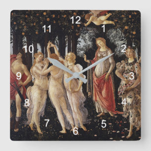 Sandro Botticelli , Primavera(Spring) square wall  Clock
