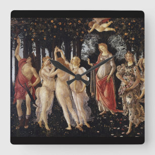 Sandro Botticelli , Primavera(Spring) square wall  Clock