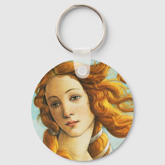 Sandro Botticelli The Birth of Venus Face Detail Key Ring (Front)