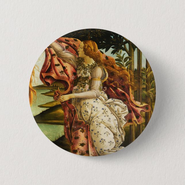 Sandro Botticelli "The Birth of Venus - Hora" Butt 6 Cm Round Badge (Front)