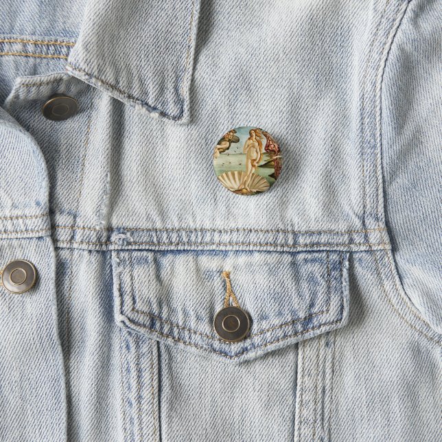 Sandro Botticelli's The Birth of Venus (1485) 3 Cm Round Badge (In Situ)