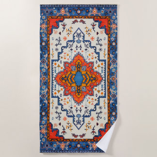 Sands of Time: Heritage Boho Moroccan Art Beach Towel