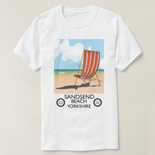 Sandsend Beach yorkshire Beach poster T-Shirt