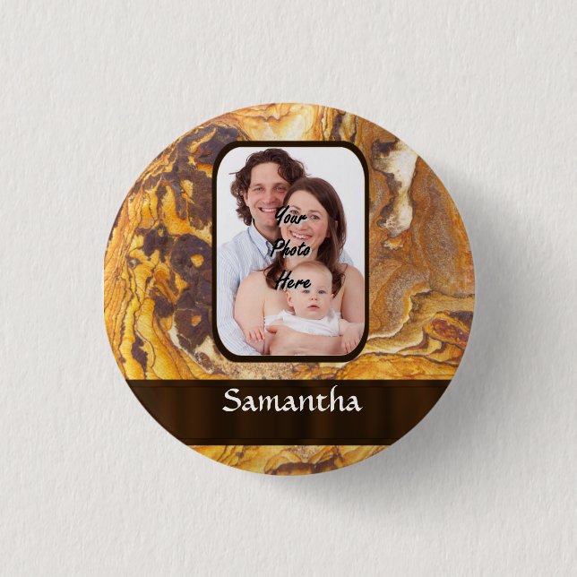 Sandstone abstract pattern 3 cm round badge (Front)
