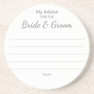Sandstone Advice Coasters for Bride and Groom