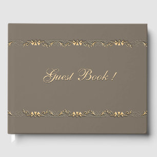 Sandstone and Gold Design Guest Book