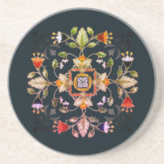 Sandstone Bar Coaster - Fiori Dark