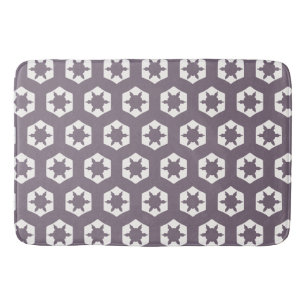 Sandstone brow hexagon honeycomb starflake pattern bath mat