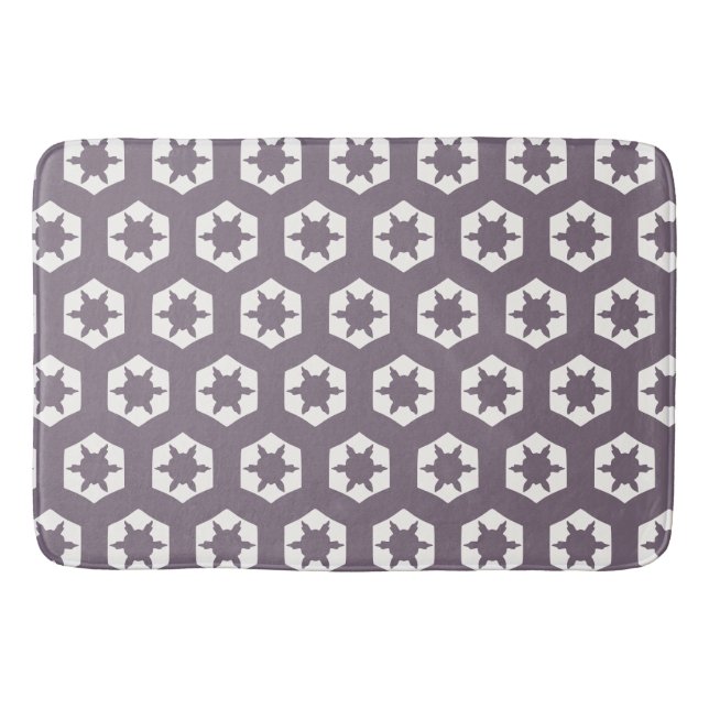Sandstone brow hexagon honeycomb starflake pattern bath mat (Front)