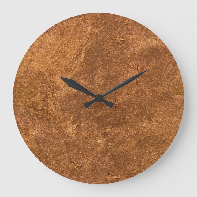 Sandstone Brown Design Large Clock (Front)
