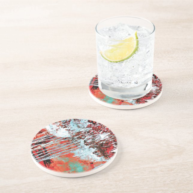 Sandstone Coaster – Corrosion Pulse (Side)