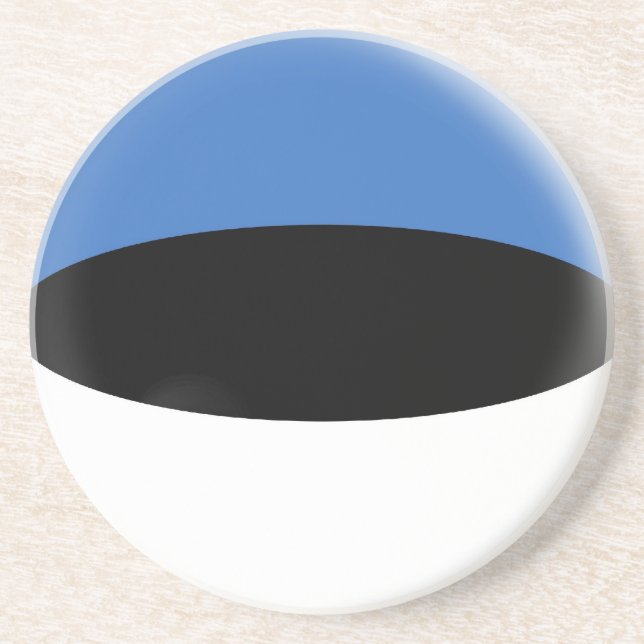 Sandstone Coaster - Estonia Estaonian flag (Front)