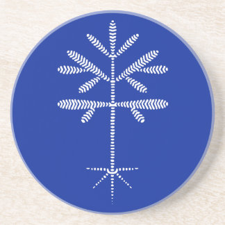 Sandstone Coaster in Blue with a White Sapling