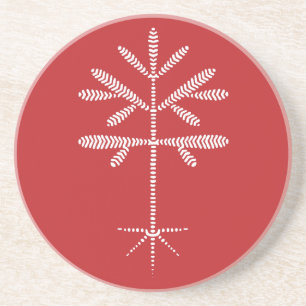 Sandstone Coaster in Red with a White Sapling