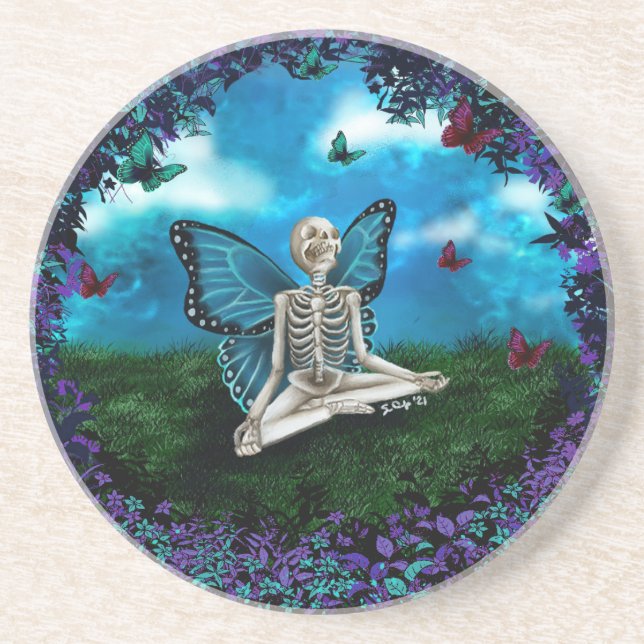 Sandstone Coaster - Skeleton Fairy (Front)