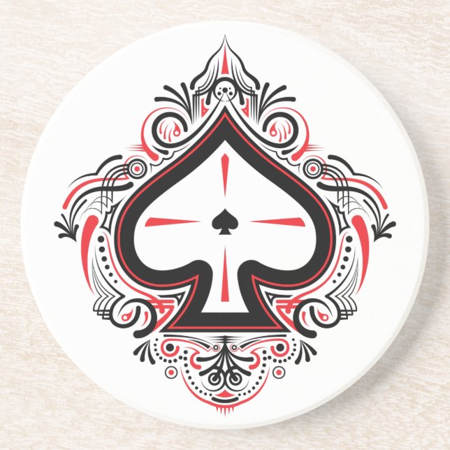 Sandstone Coaster — Spades (Front)