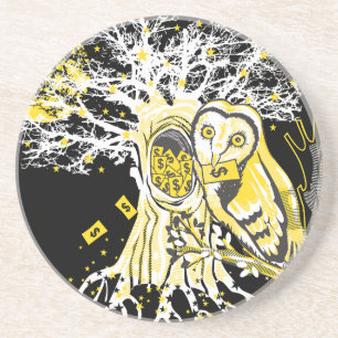 Sandstone Coaster – Urban Tree Owl & Wealth