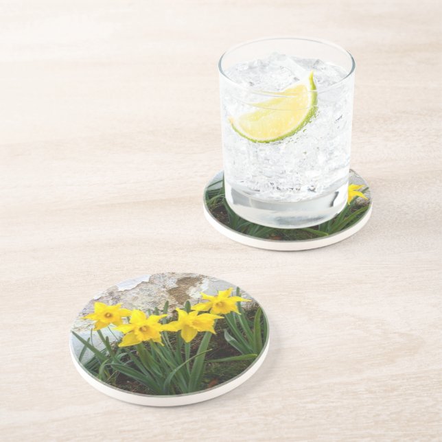 Sandstone Daffodil coaster (Side)