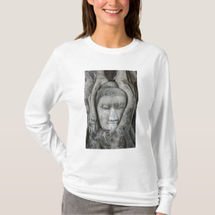 Sandstone head of Buddha surrounded by tree T-Shirt