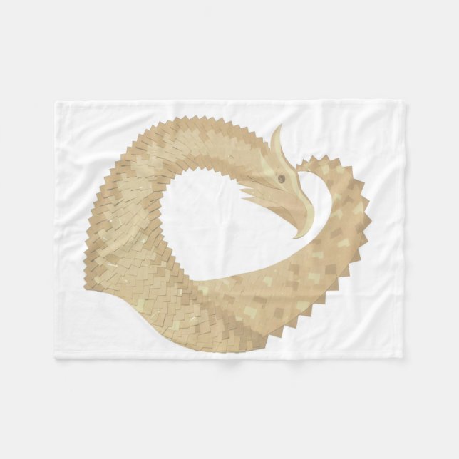 Sandstone heart dragon on white fleece blanket (Front (Horizontal))