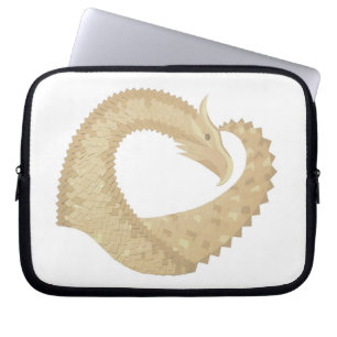 Sandstone heart dragon on white laptop sleeve