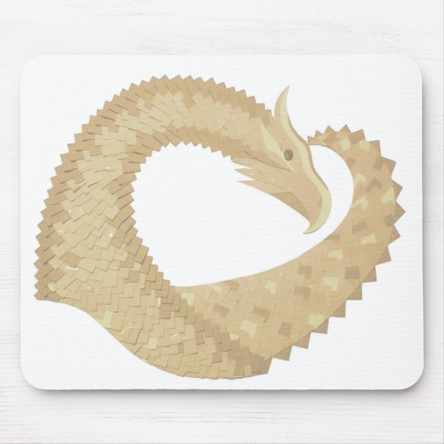 Sandstone heart dragon on white mouse pad (Front)