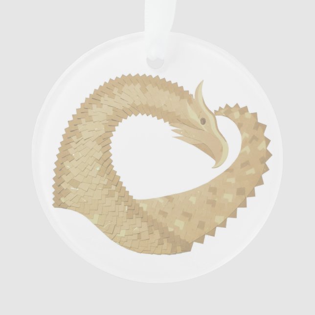 Sandstone heart dragon on white ornament (Front)