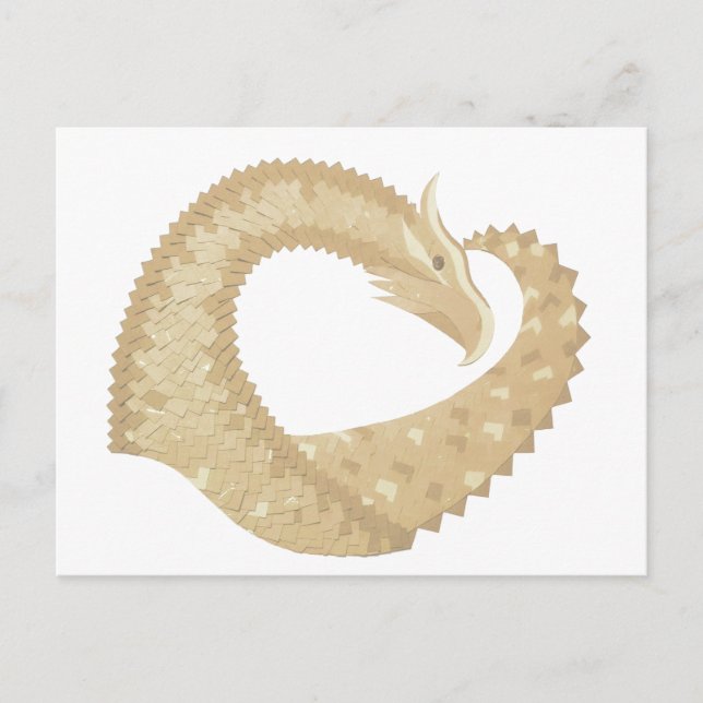 Sandstone heart dragon on white postcard (Front)