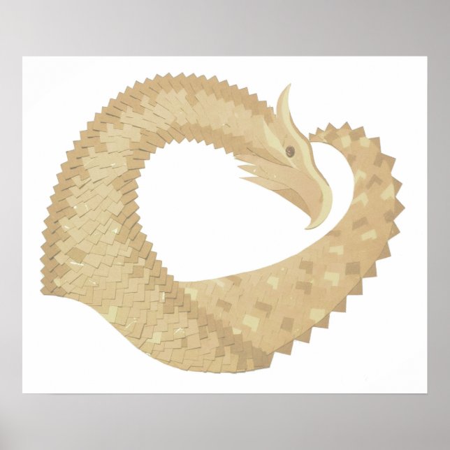 Sandstone heart dragon on white poster (Front)