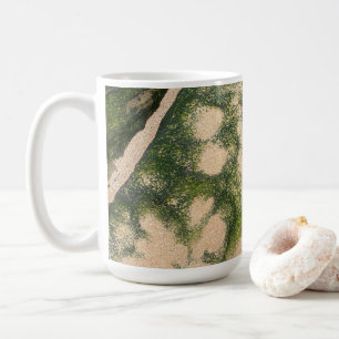 Sandstone Rock Formation with Emerald Green Moss Coffee Mug