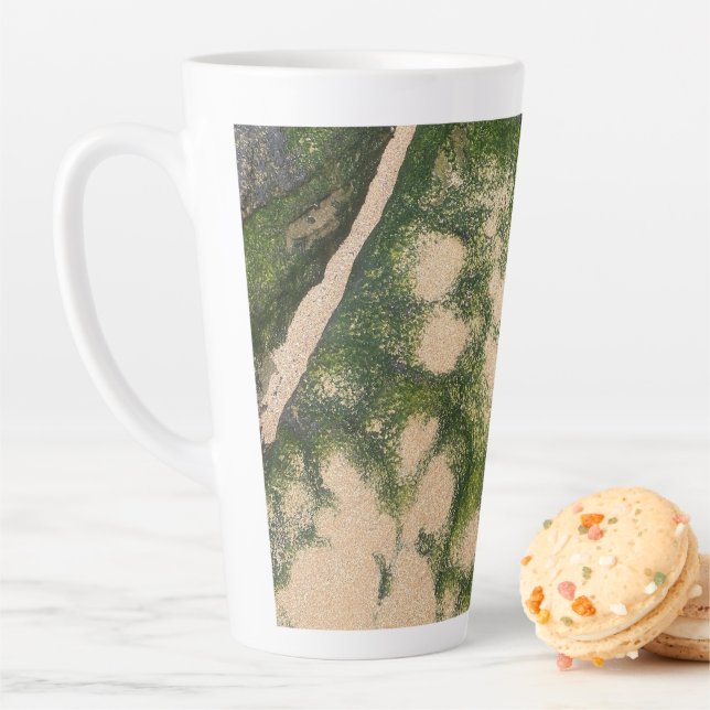Sandstone Rock Formation with Emerald Green Moss Latte Mug (In Situ)