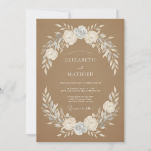 Sandstone Serene Rustic Wedding Invitation