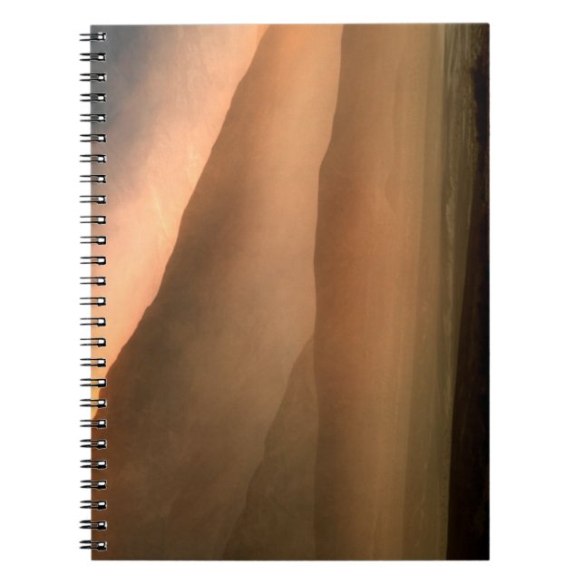 Sandstorm at Mesquite Sand Dunes, Sunset Spiral Notebook (Front)