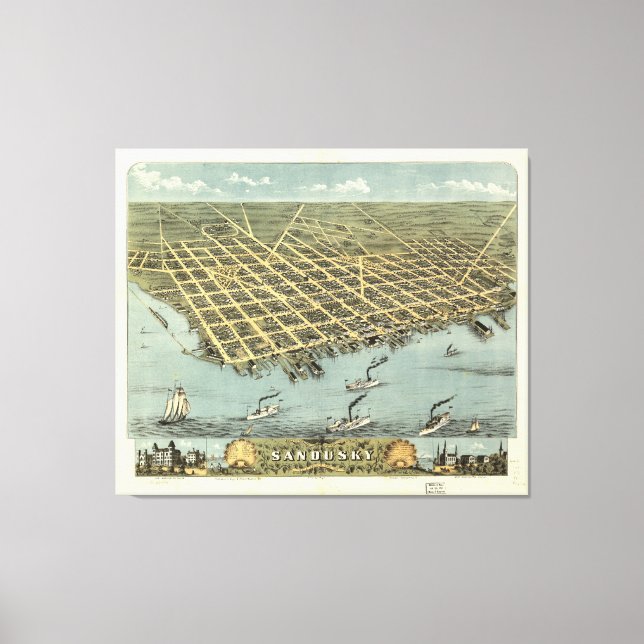 Sandusky, Ohio (1870) Canvas Print (Front)