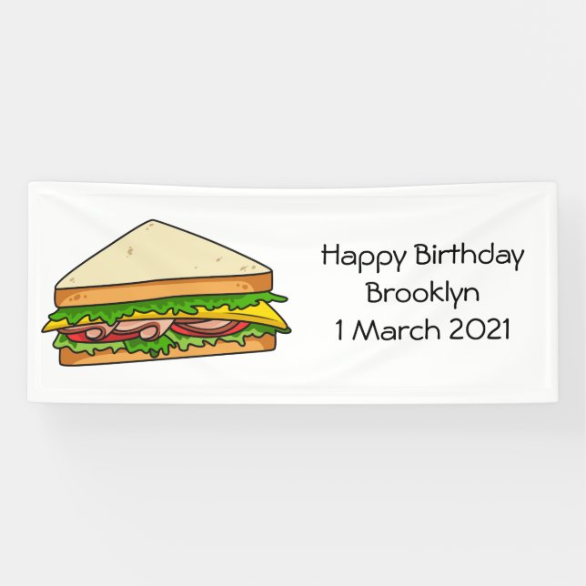 Sandwich cartoon illustration banner (Horizontal)