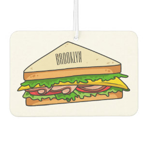Sandwich cartoon illustration car air freshener