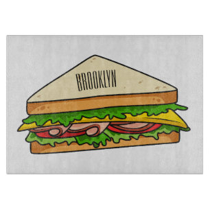 Sandwich cartoon illustration cutting board