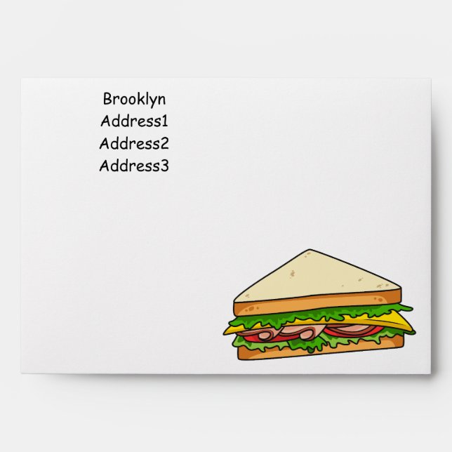 Sandwich cartoon illustration envelope (Front)