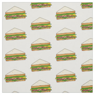 Sandwich cartoon illustration fabric