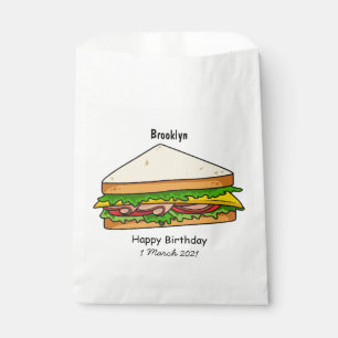 Sandwich cartoon illustration favour bags