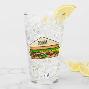 Sandwich cartoon illustration  glass