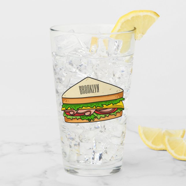Sandwich cartoon illustration  glass (Back Ice)