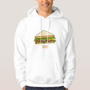 Sandwich cartoon illustration hoodie